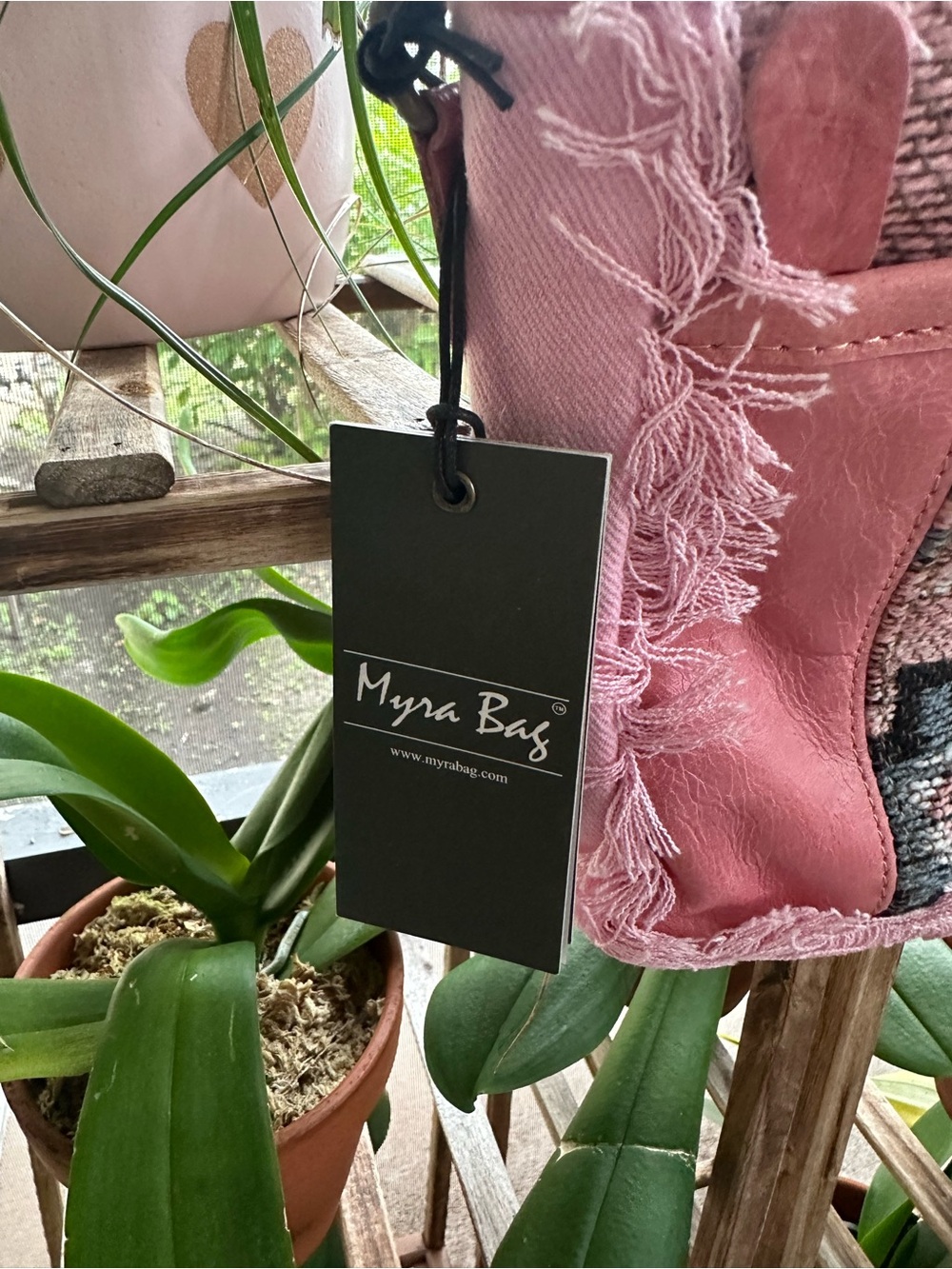 MYRA BAG PINK SUZANNA TRAIL BAG LEATHER AND FRINGE - Picture 3 of 6